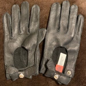 Juicy Couture black leather driving gloves